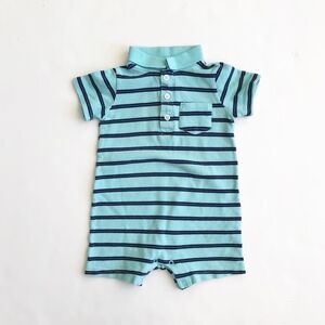 Carters blue stripe romper EUC  24 months